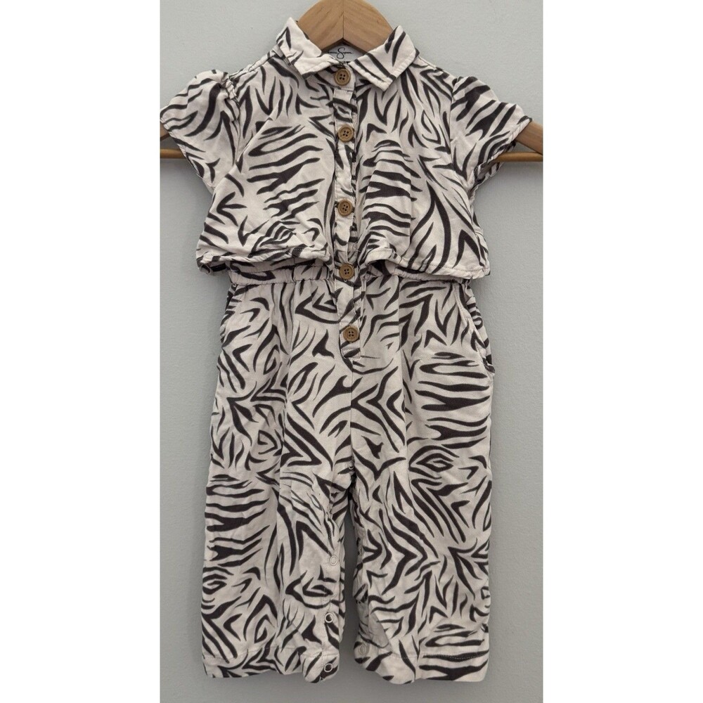 Jessica Simpson 24m Brown Zebra Print Jumpsuit One Piece
